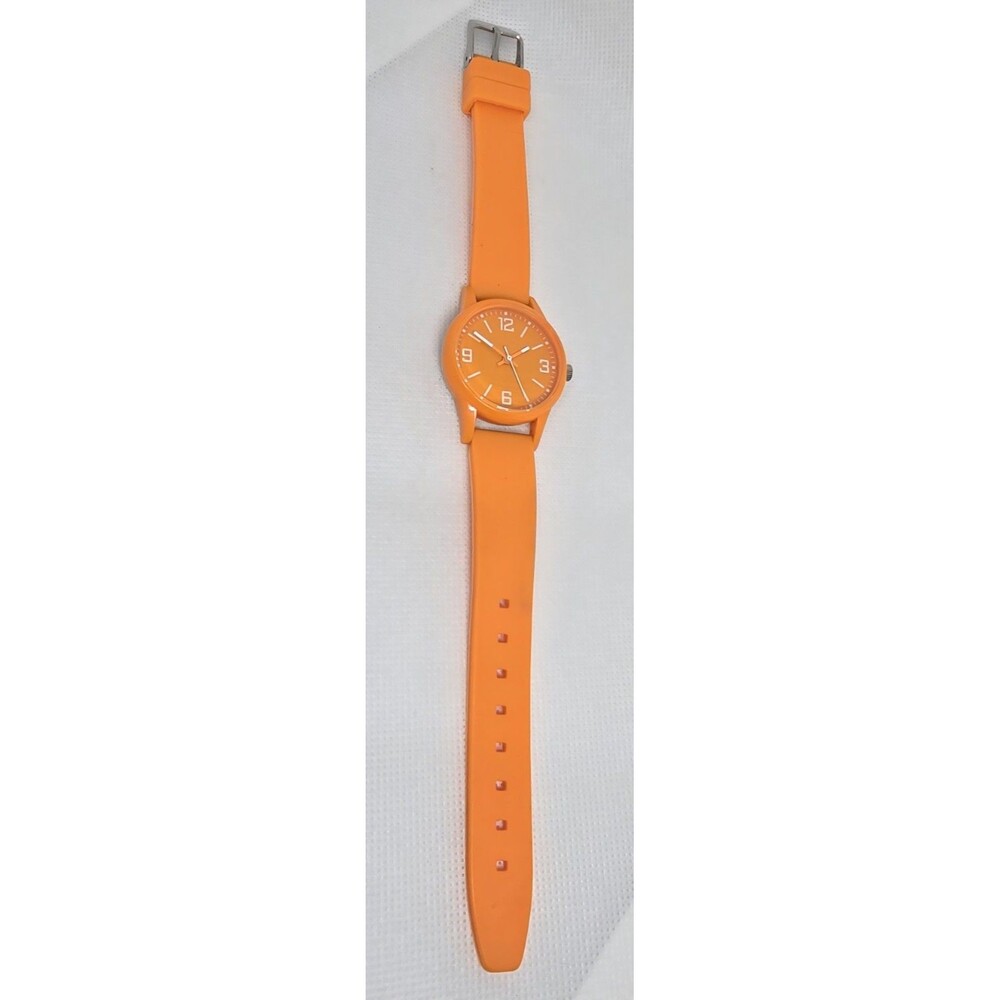 Women's Classic Round Orange Case Dial Poly Jelly Band Watch 14 - Picture 6 of 9